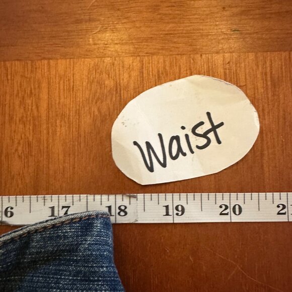 Venezia Denim Maxi Skirt Size 18 Cotton & Spandex Blend Blue Back Pocket & Slit - Picture 4 of 8